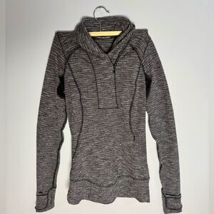 lululemon athletica Think Fast Pullover in Mini Check Pique Heathered Black | 2
